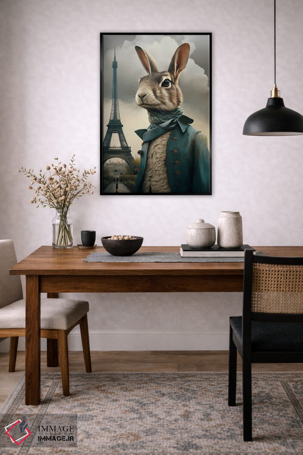 تابلو دکوراتیو یک خرگوش در پاریس اثر ایوجنیا بیدیوک - D4B