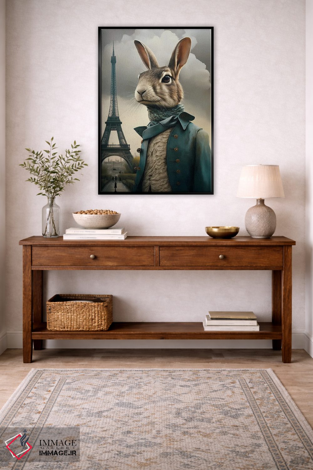 تابلو دکوراتیو یک خرگوش در پاریس اثر ایوجنیا بیدیوک - D3B