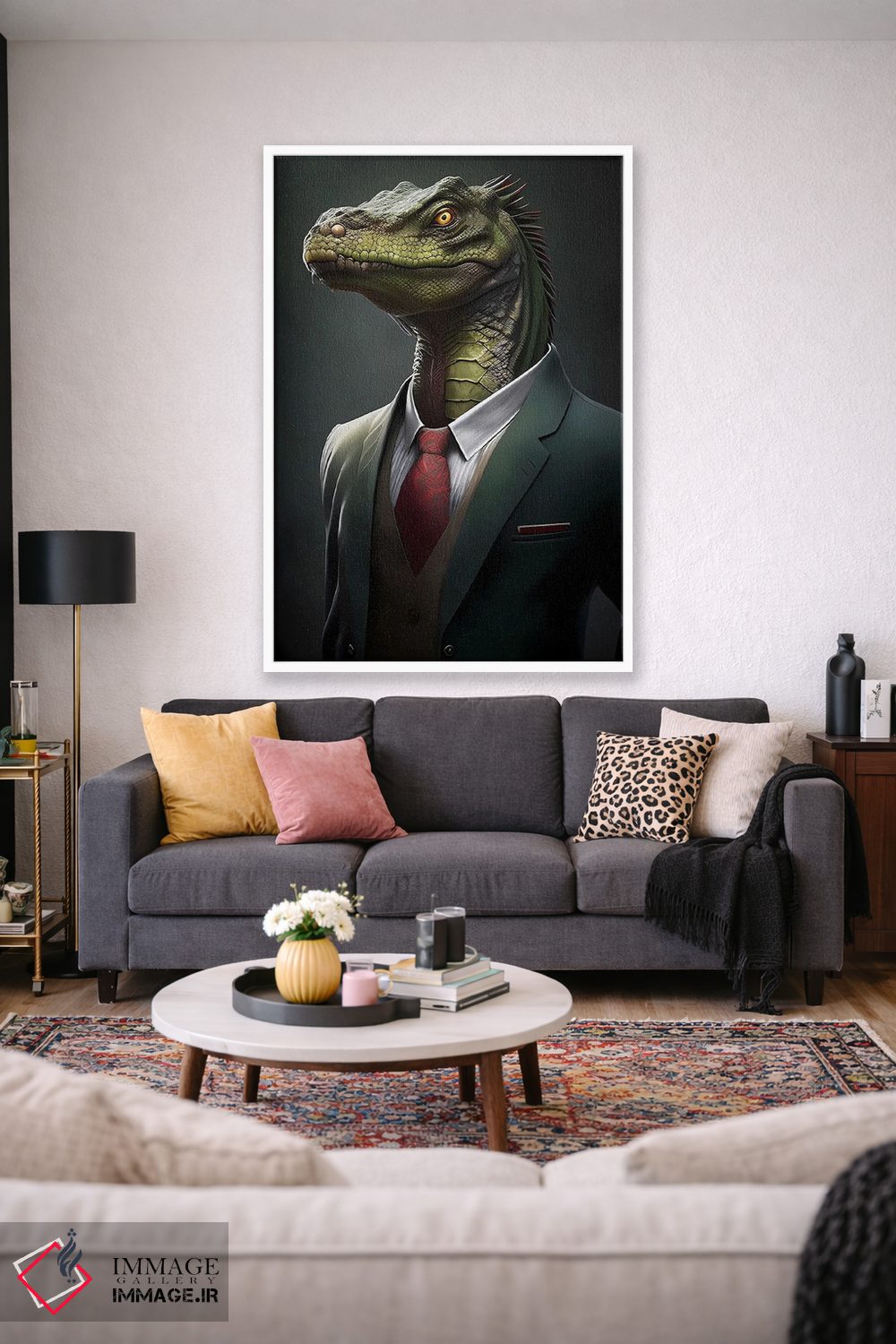 تابلو دکوراتیو پرتره خزنده با کت اثر ایوجنیا بیدیوک - D1W