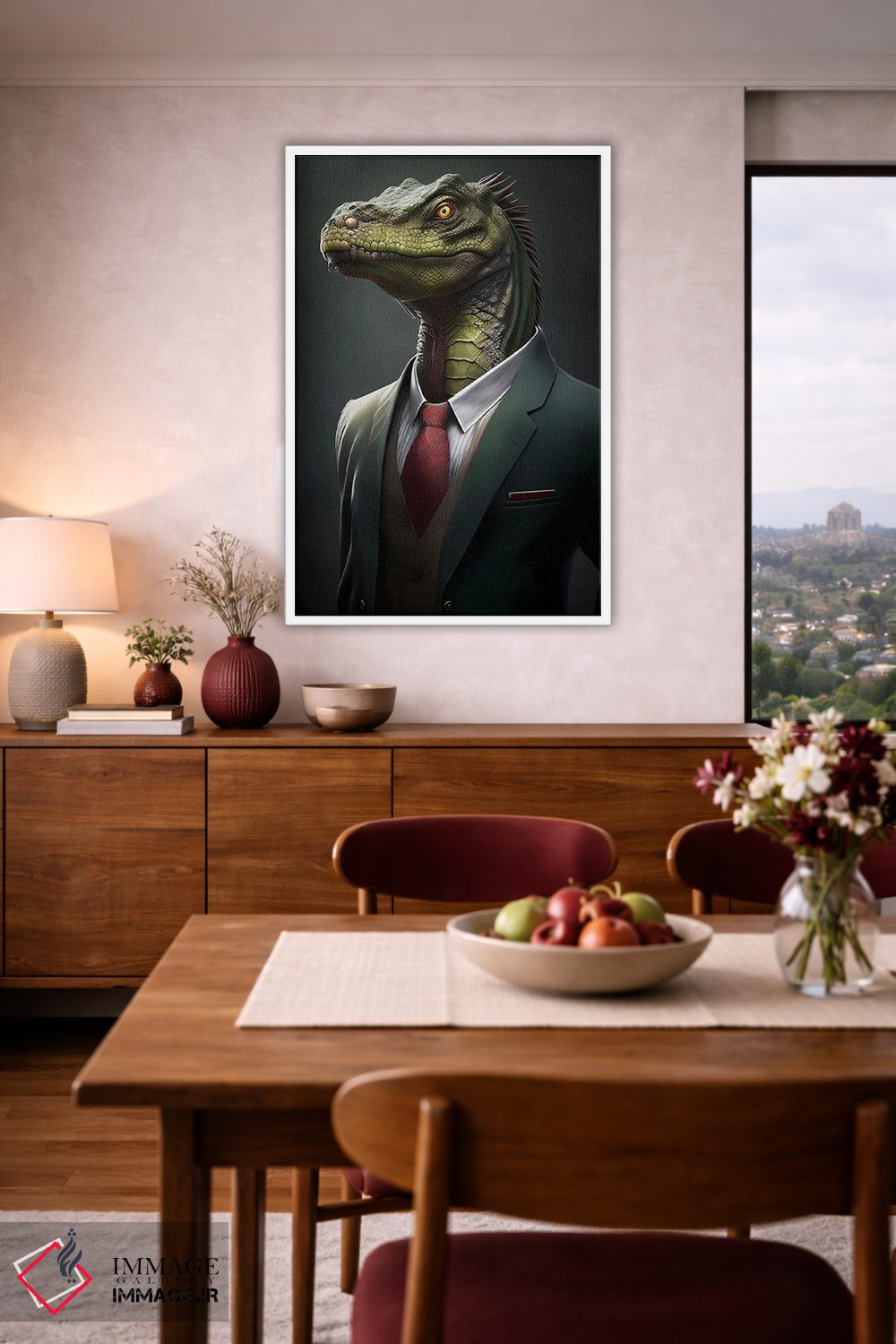 تابلو دکوراتیو پرتره خزنده با کت اثر ایوجنیا بیدیوک - D4W
