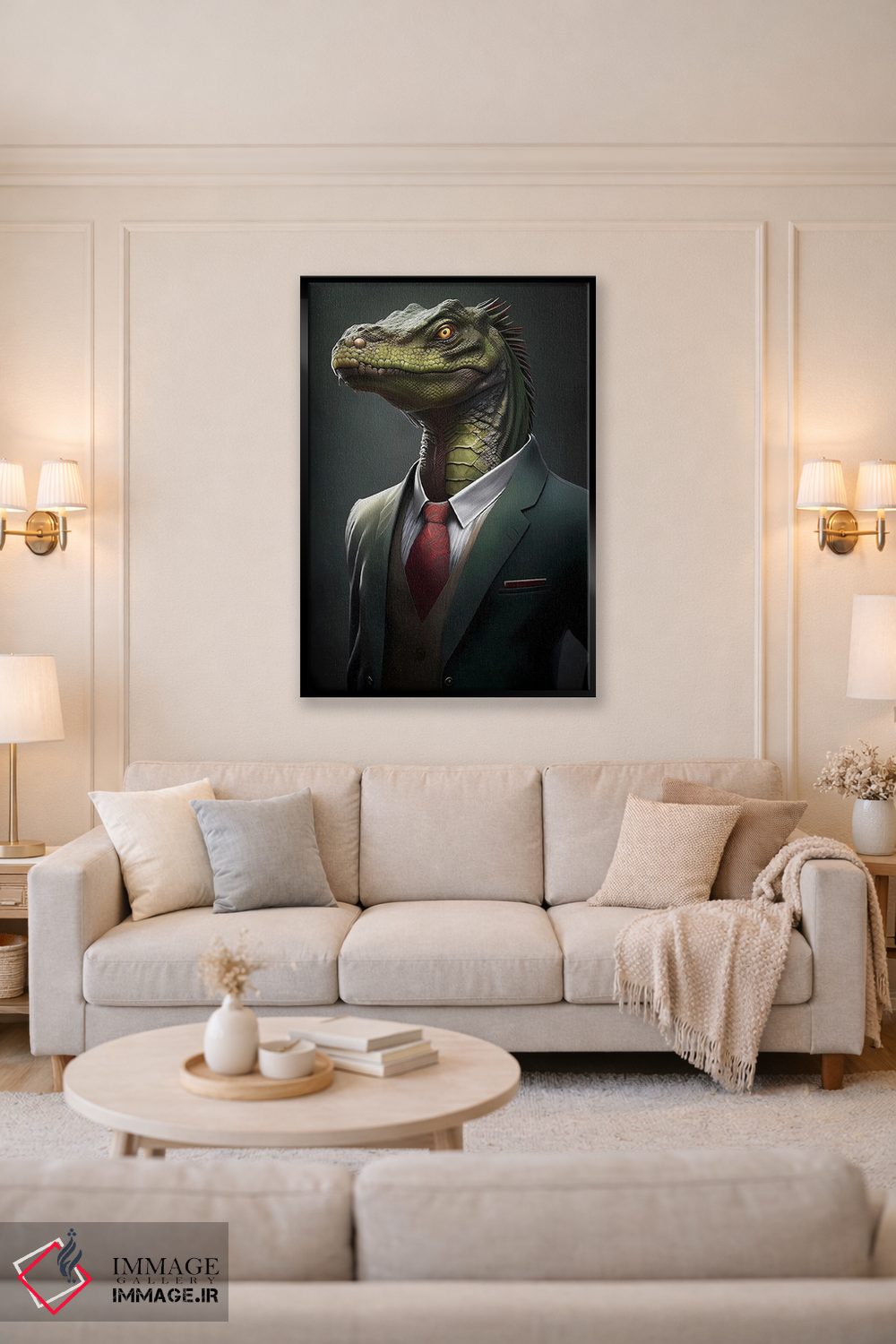 تابلو دکوراتیو پرتره خزنده با کت اثر ایوجنیا بیدیوک - D5B