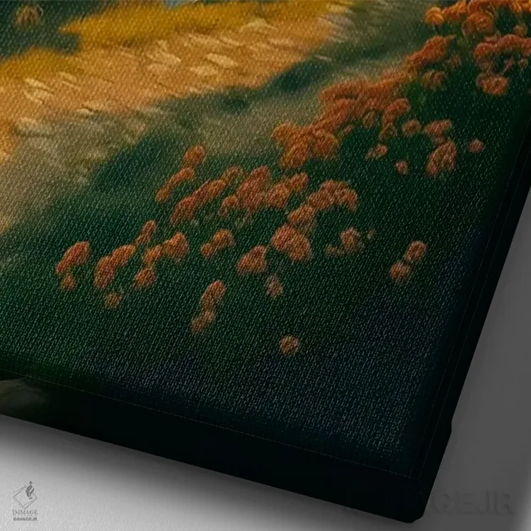 تابلو دکوراتیو روز آفتابی در توسکانی اثر ایوجنیا بیدیوک - نمای نزدیک بافت بوم