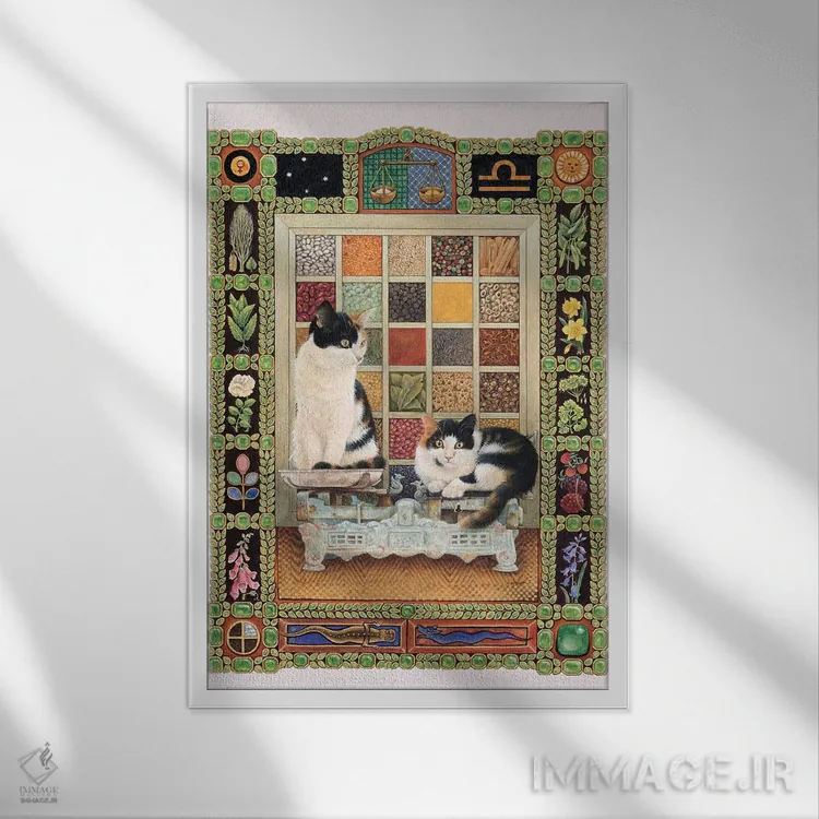 تابلو دکوراتیو برج میزان اثر آیوری کتس - نمای قابدار سفید