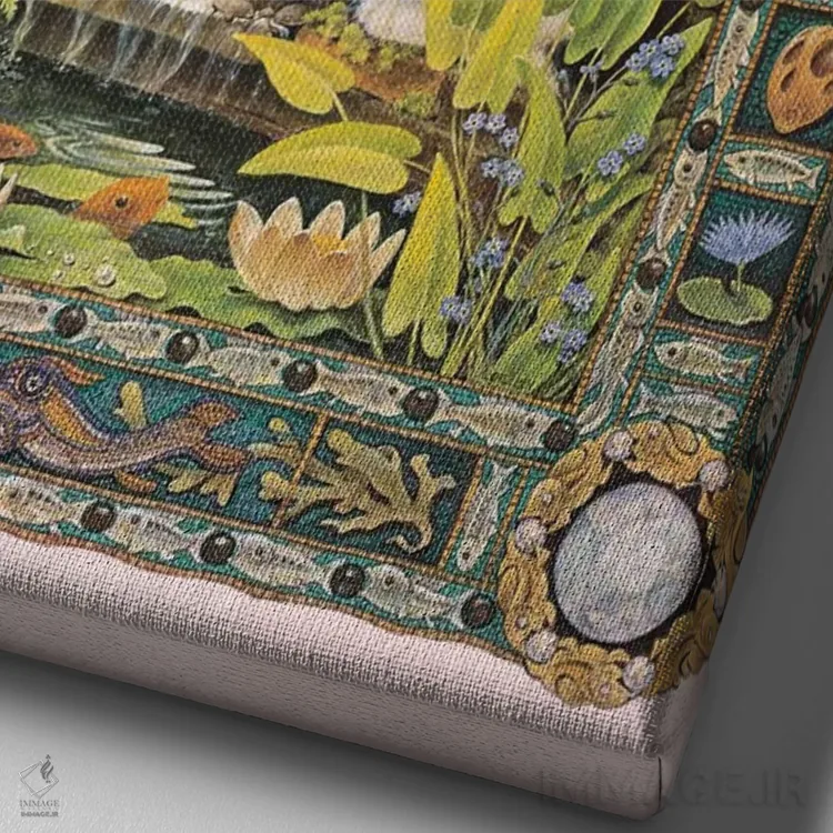 تابلو دکوراتیو برج حوت اثر آیوری کتس - نمای نزدیک بافت بوم