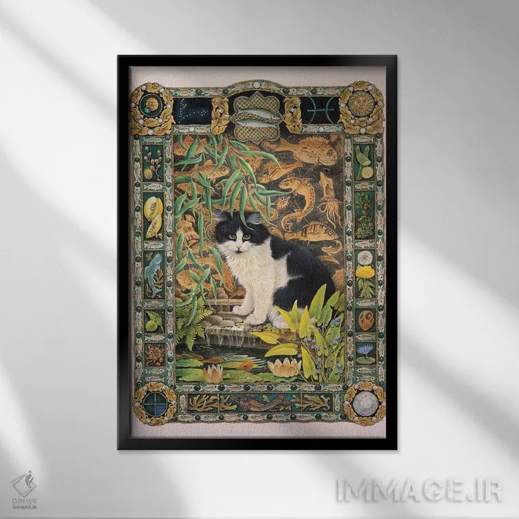 تابلو دکوراتیو برج حوت اثر آیوری کتس - نمای قابدار مشکی