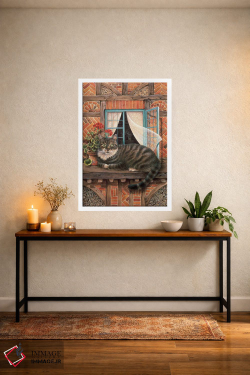 تابلو دکوراتیو مالتیزر کنار پنجره اثر آیوری کتس - D2W