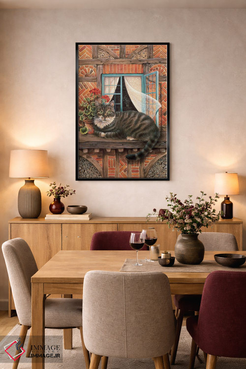 تابلو دکوراتیو مالتیزر کنار پنجره اثر آیوری کتس - D4B