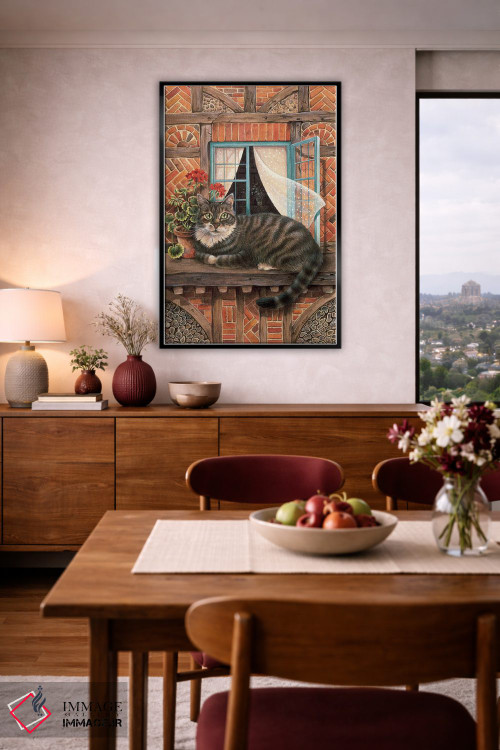 تابلو دکوراتیو مالتیزر کنار پنجره اثر آیوری کتس - D5B