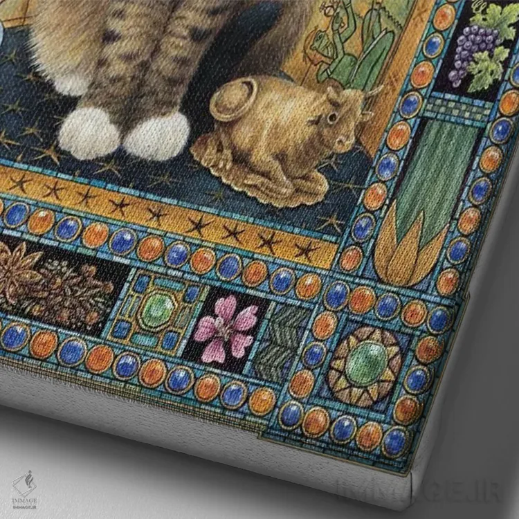 تابلو دکوراتیو برج ثور اثر آیوری کتس - نمای نزدیک بافت بوم