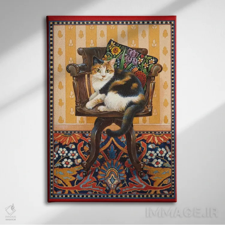 تابلو دکوراتیو بکی روی صندلی میز پدرم اثر آیوری کتس - نمای روبهرو روی دیوار