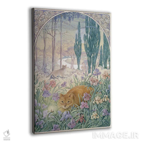 تابلو دکوراتیو شب با دندلیون و آمیولت اثر آیوری کتس - نمای پرسپکتیو محصول