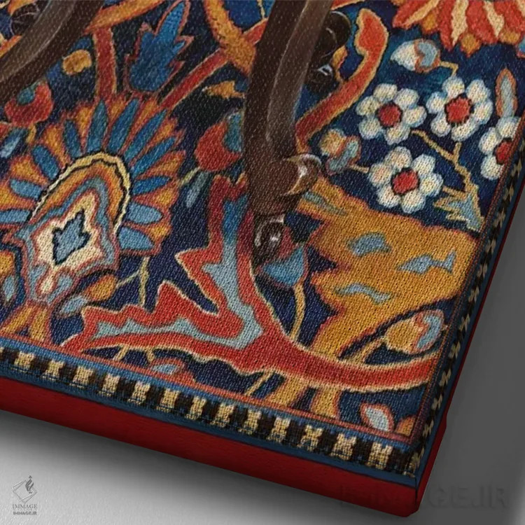 تابلو دکوراتیو بکی روی صندلی میز پدرم اثر آیوری کتس - نمای نزدیک بافت بوم