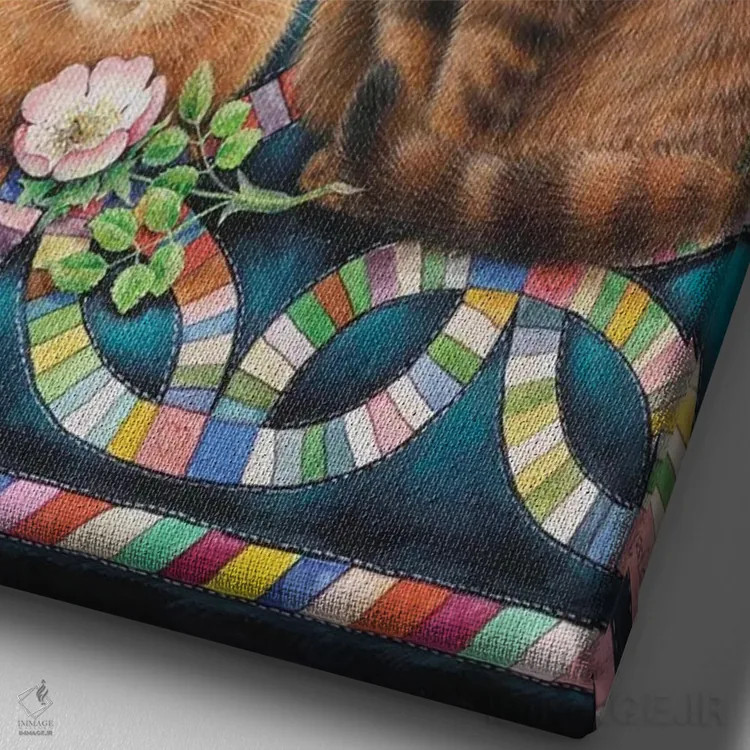 تابلو دکوراتیو روز ولنتاین با اسپایرو و بلاسوم اثر آیوری کتس - نمای نزدیک بافت بوم