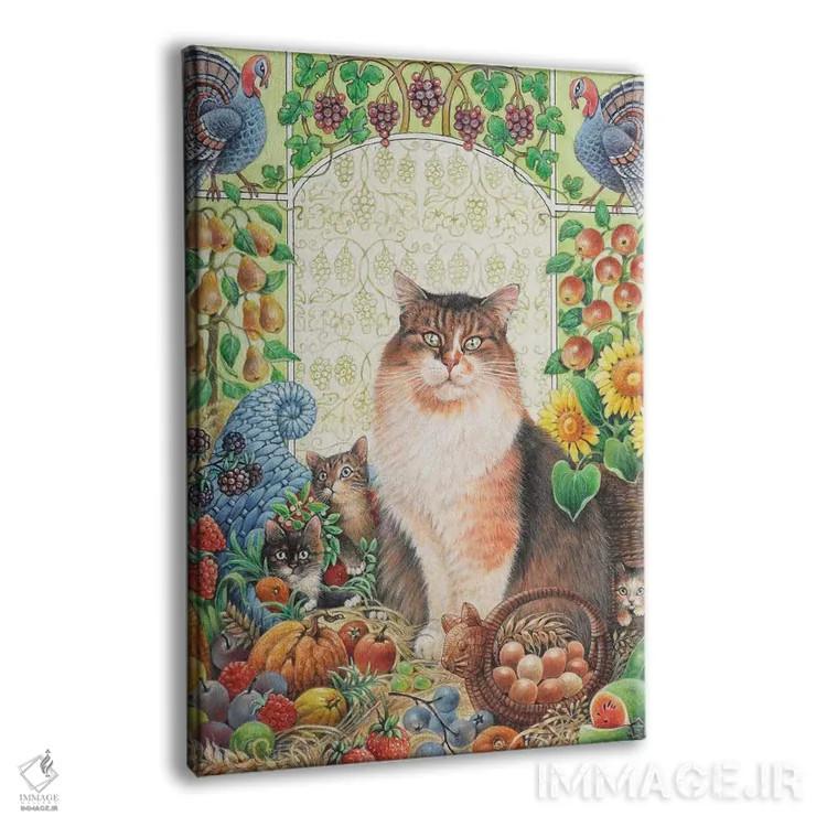 تابلو دکوراتیو شکرگزاری با اگنیتا و بچه گربه هایش اثر آیوری کتس - نمای پرسپکتیو محصول