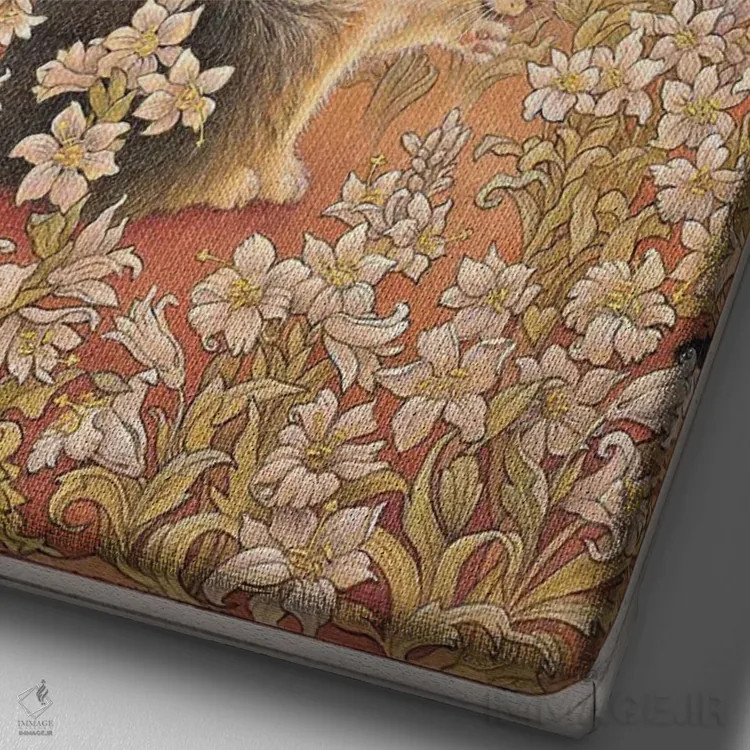 تابلو دکوراتیو سپیده دم با دندلیون و اگنیتا اثر آیوری کتس - نمای نزدیک بافت بوم