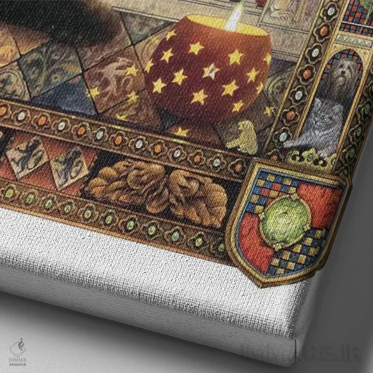 تابلو دکوراتیو برج سنبله اثر آیوری کتس - نمای نزدیک بافت بوم