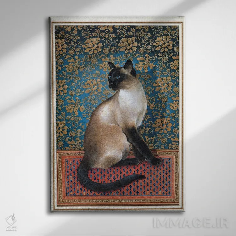 تابلو دکوراتیو فوآن روی فرش چینی اثر آیوری کتس - نمای روبهرو روی دیوار