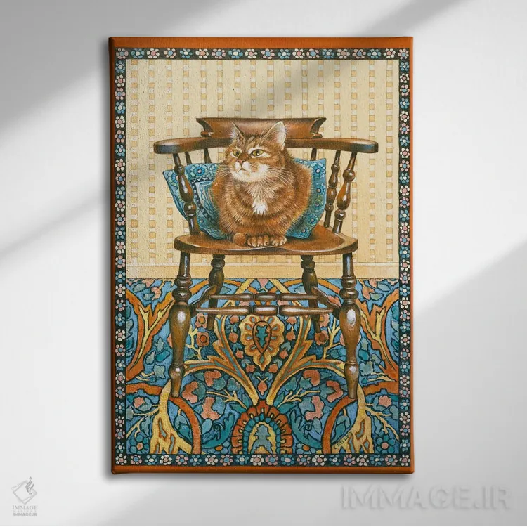 تابلو دکوراتیو بلاسوم روی صندلی پدربزرگ اثر آیوری کتس - نمای روبهرو روی دیوار