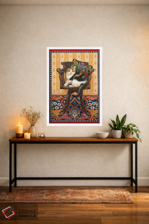 تابلو دکوراتیو بکی روی صندلی میز پدرم اثر آیوری کتس - D3W