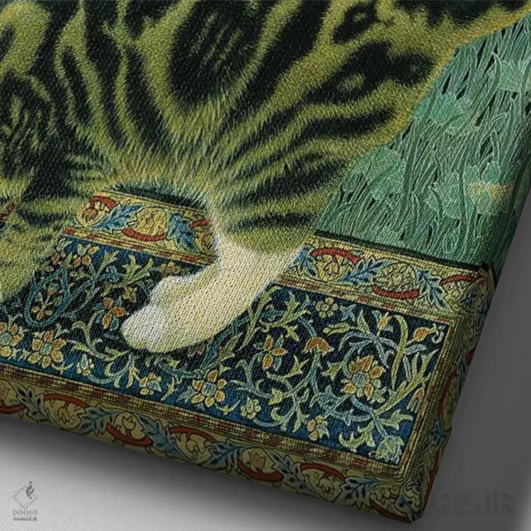 تابلو دکوراتیو تویگلت و پوستر هنری نوو اثر آیوری کتس - نمای نزدیک بافت بوم