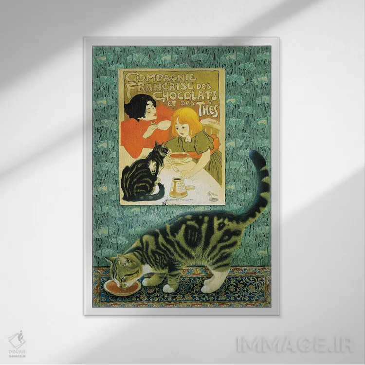 تابلو دکوراتیو تویگلت و پوستر هنری نوو اثر آیوری کتس - نمای قابدار سفید