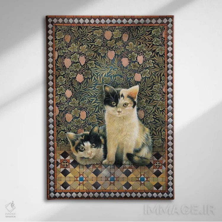 تابلو دکوراتیو گربه های دانا اثر آیوری کتس - نمای روبهرو روی دیوار