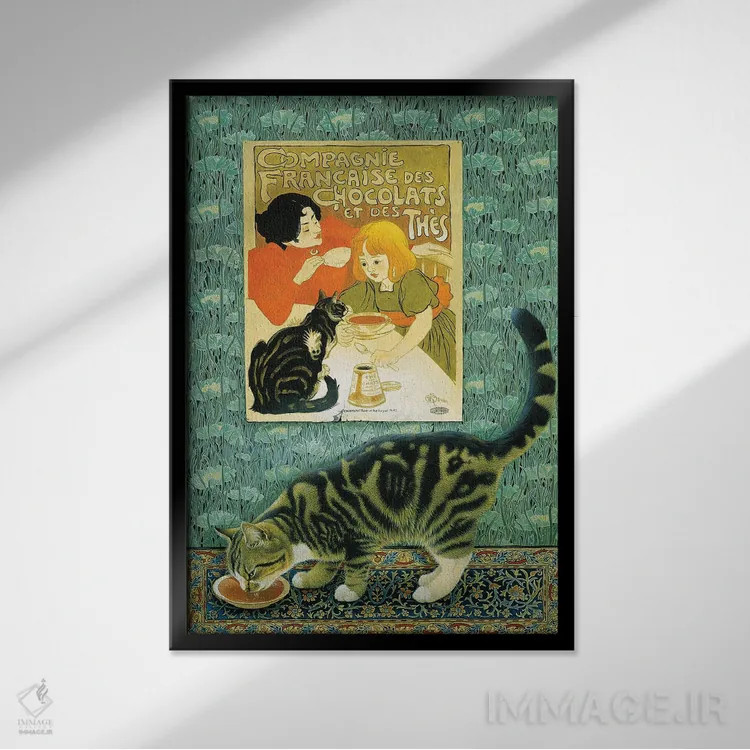 تابلو دکوراتیو تویگلت و پوستر هنری نوو اثر آیوری کتس - نمای قابدار مشکی