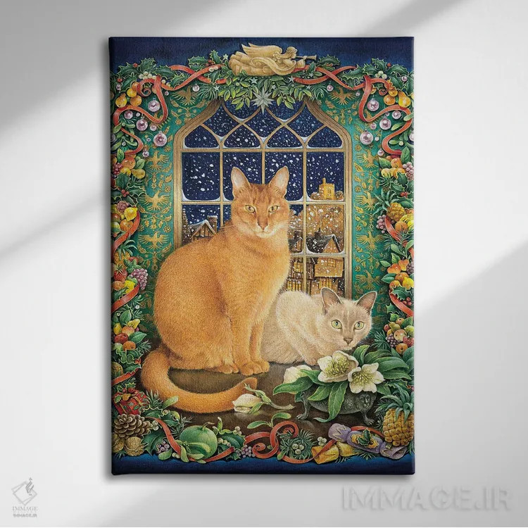 تابلو دکوراتیو Pasha And Pushkin,گربه های جون، پاشا و پوشکین اثر آیوری کتس - نمای روبهرو روی دیوار