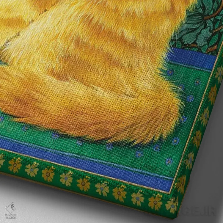 تابلو دکوراتیو دندلیون روی طرح ویلیام موریس اثر آیوری کتس - نمای نزدیک بافت بوم