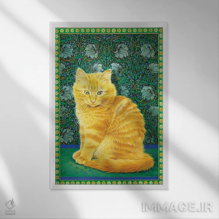 تابلو دکوراتیو دندلیون روی طرح ویلیام موریس اثر آیوری کتس - نمای قابدار سفید