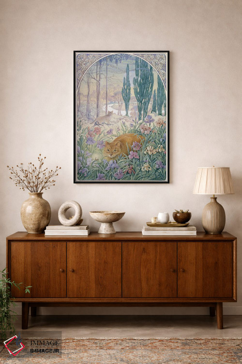 تابلو دکوراتیو شب با دندلیون و آمیولت اثر آیوری کتس - D2B