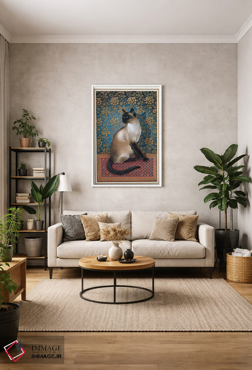 تابلو دکوراتیو فوآن روی فرش چینی اثر آیوری کتس - D1W