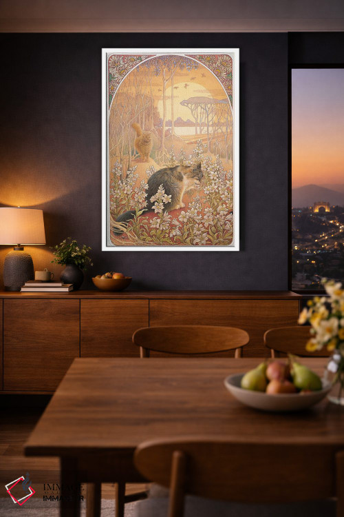 تابلو دکوراتیو سپیده دم با دندلیون و اگنیتا اثر آیوری کتس - D2W