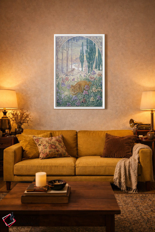 تابلو دکوراتیو شب با دندلیون و آمیولت اثر آیوری کتس - D3W