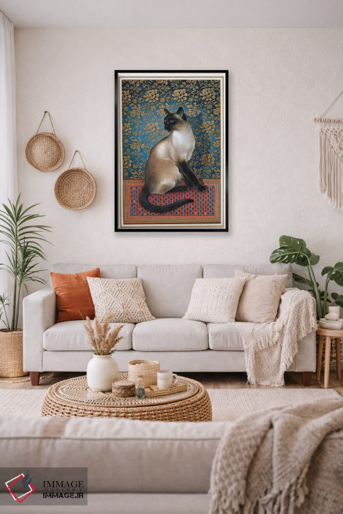 تابلو دکوراتیو فوآن روی فرش چینی اثر آیوری کتس - D2B