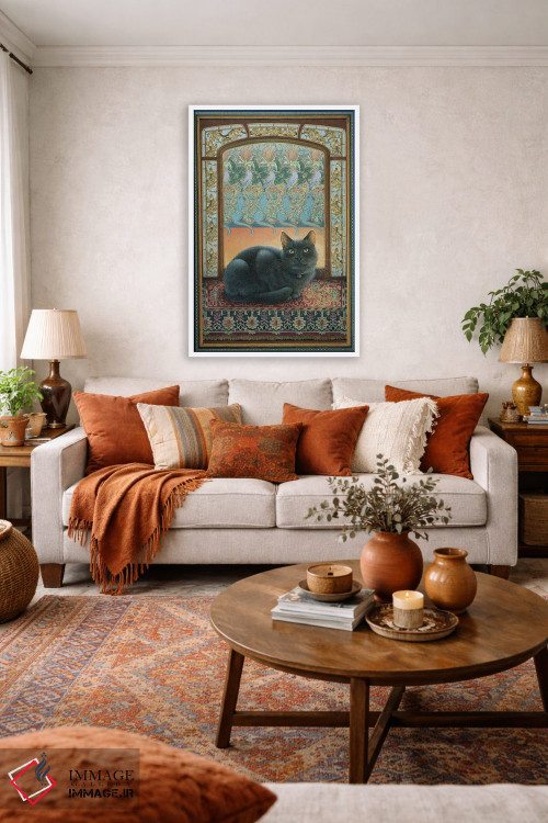 تابلو دکوراتیو آبی در سبک هنری نوو اثر آیوری کتس - D2W