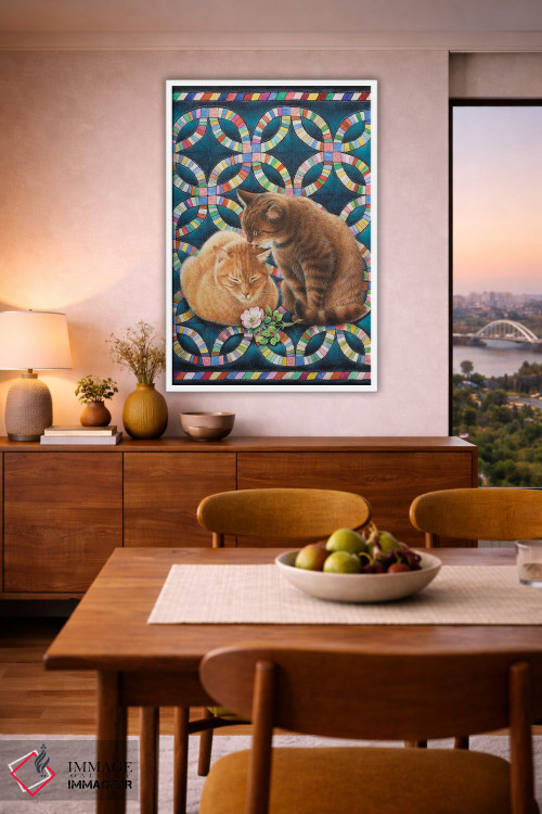 تابلو دکوراتیو روز ولنتاین با اسپایرو و بلاسوم اثر آیوری کتس - D6W