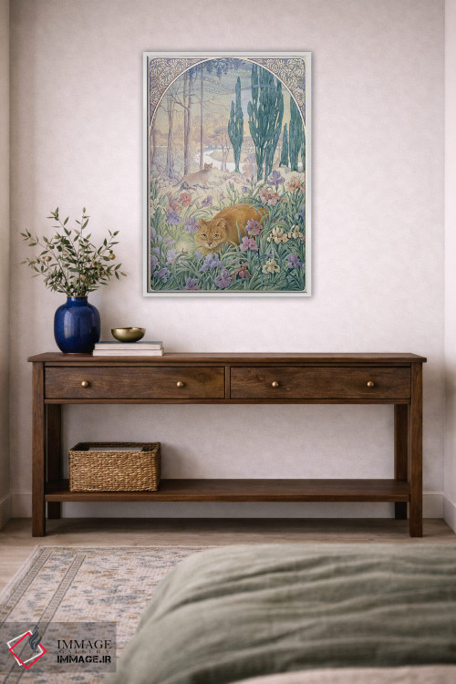 تابلو دکوراتیو شب با دندلیون و آمیولت اثر آیوری کتس - D4W