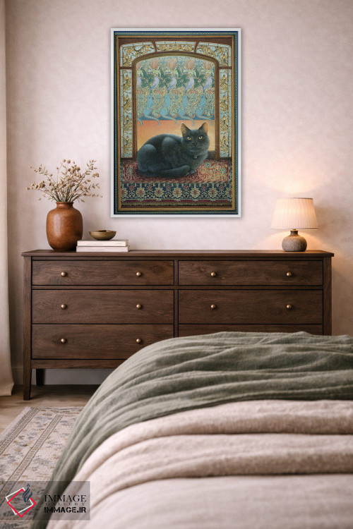 تابلو دکوراتیو آبی در سبک هنری نوو اثر آیوری کتس - D3W