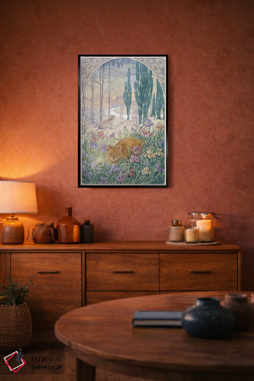 تابلو دکوراتیو شب با دندلیون و آمیولت اثر آیوری کتس - D6B