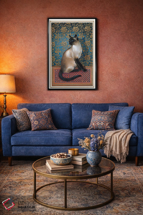 تابلو دکوراتیو فوآن روی فرش چینی اثر آیوری کتس - D4B