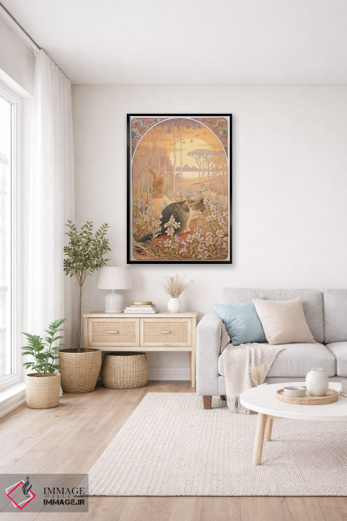 تابلو دکوراتیو سپیده دم با دندلیون و اگنیتا اثر آیوری کتس - D3B