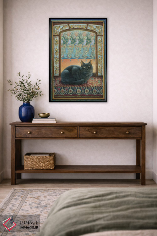 تابلو دکوراتیو آبی در سبک هنری نوو اثر آیوری کتس - D5B