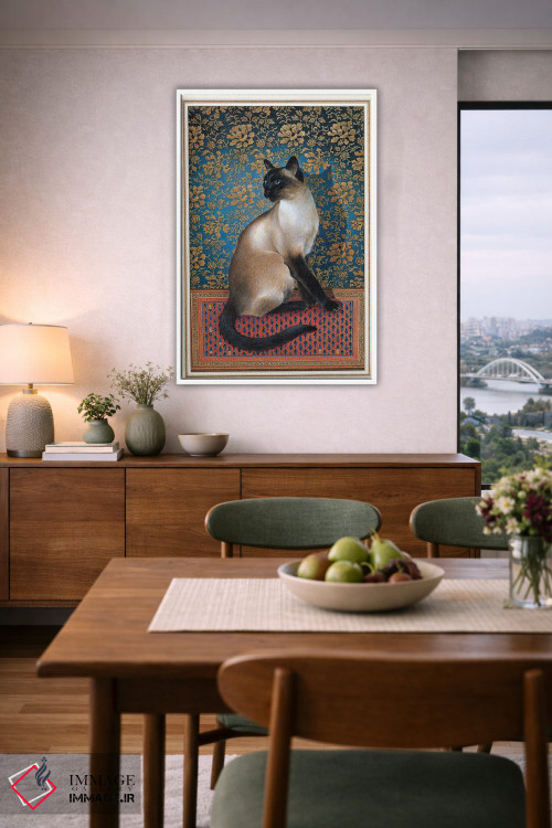 تابلو دکوراتیو فوآن روی فرش چینی اثر آیوری کتس - D5W