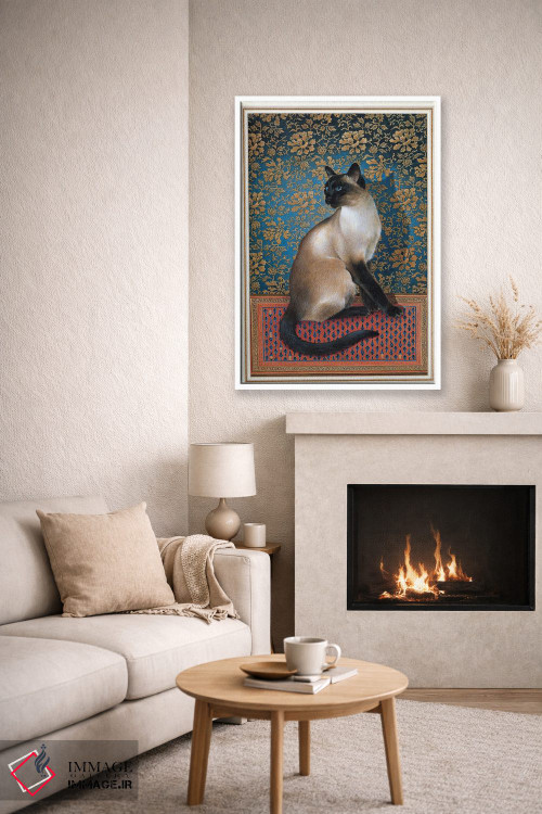 تابلو دکوراتیو فوآن روی فرش چینی اثر آیوری کتس - D6W