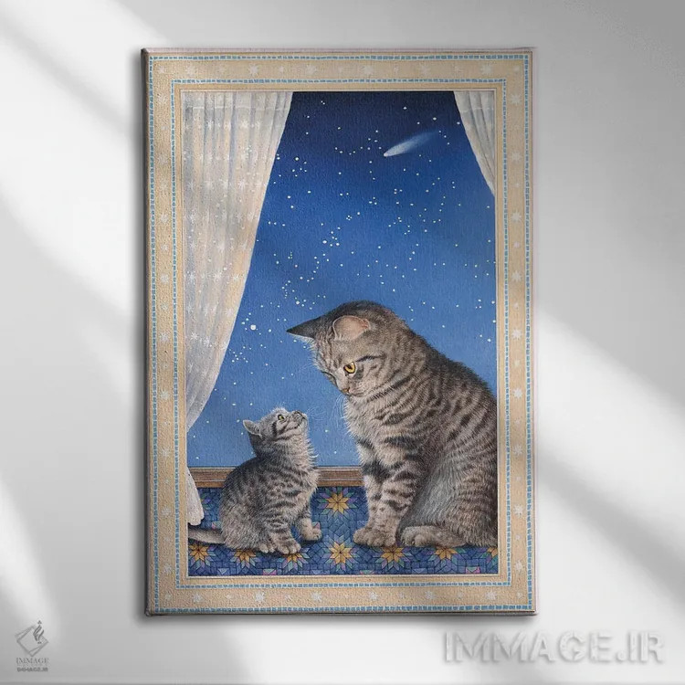 تابلو دکوراتیو مینتاکا با مادرش لوسی اثر آیوری کتس - نمای روبهرو روی دیوار