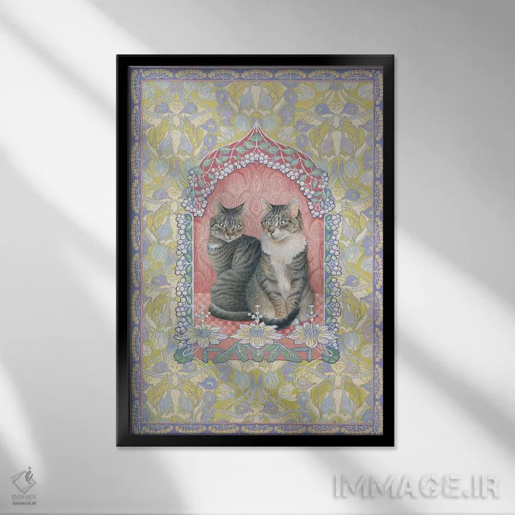 تابلو دکوراتیو جما و دخترش ماپت اثر آیوری کتس - نمای قابدار مشکی