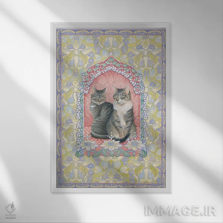 تابلو دکوراتیو جما و دخترش ماپت اثر آیوری کتس - نمای قابدار سفید