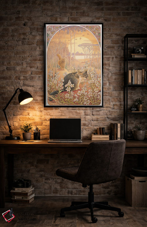 تابلو دکوراتیو سپیده دم با دندلیون و اگنیتا اثر آیوری کتس - D5B