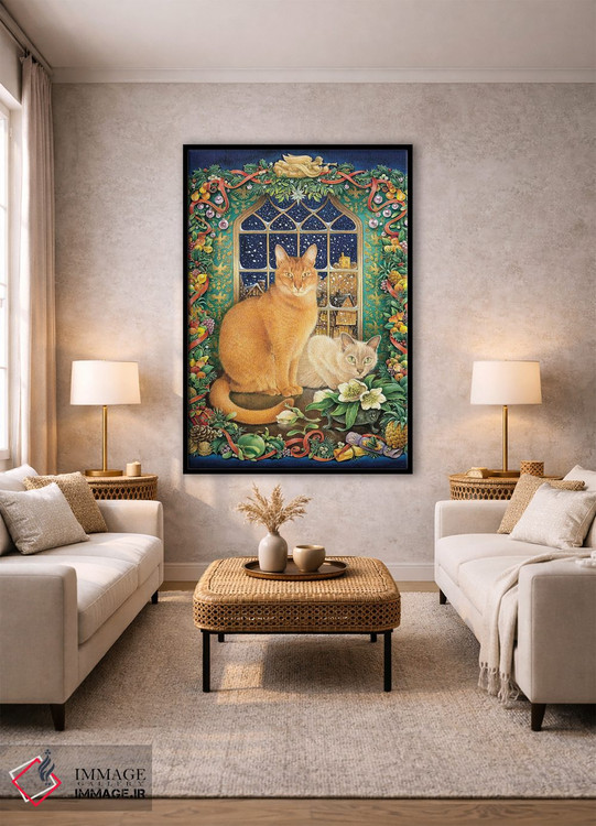 تابلو دکوراتیو Pasha And Pushkin,گربه های جون، پاشا و پوشکین اثر آیوری کتس - D1B